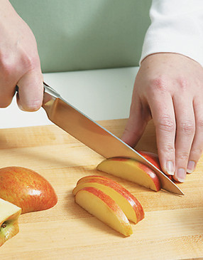 Core the apples, then slice into &frac14;-inch-thick pieces. Just about any crisp, tart apple will work.