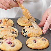 The brushed-on glaze pairs well with any fruit or nut, and it gives your muffins shine and crunch.