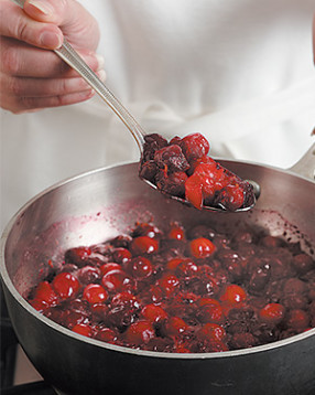 Once the cranberries begin to burst, the relish is nearly ready. Cool to room temperature, then chill.