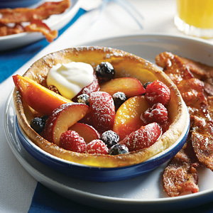 Puff Pancakes with Maple-Baked Fruit