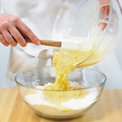 For the best bread texture, avoid overmixing when combining the wet and dry ingredients.