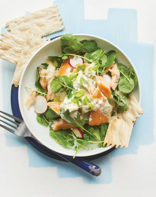 Watercress Salad with creamy smoked trout