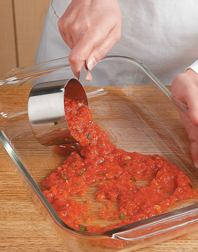 To help prevent manicotti from sticking to the dish, cover the bottom with 1 cup marinara.
