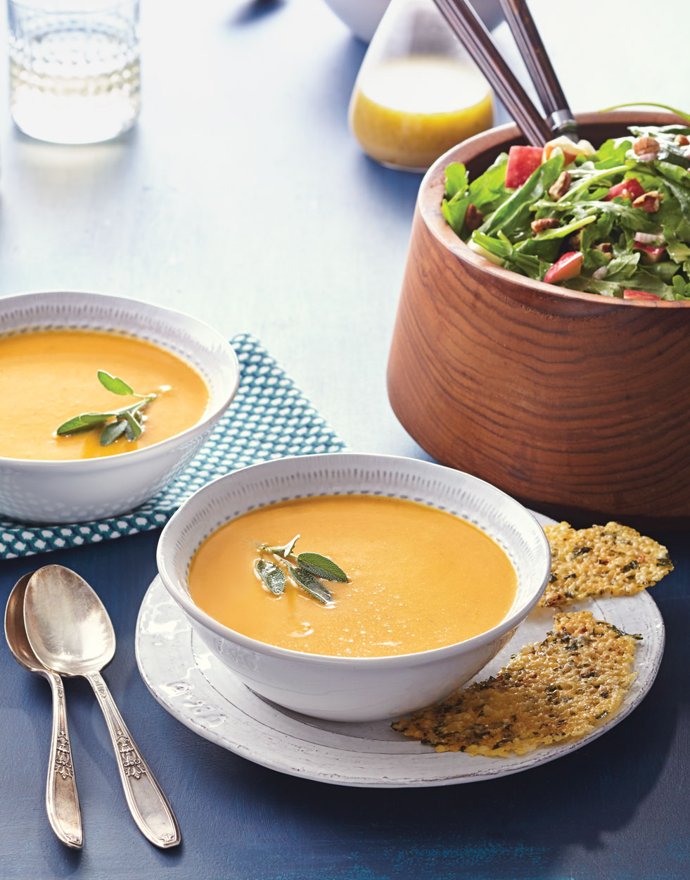 Creamy Butternut Squash Soup with Gruyère Fricos