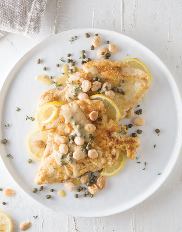 Almond Caper Beurre Blanc Chicken Paillard