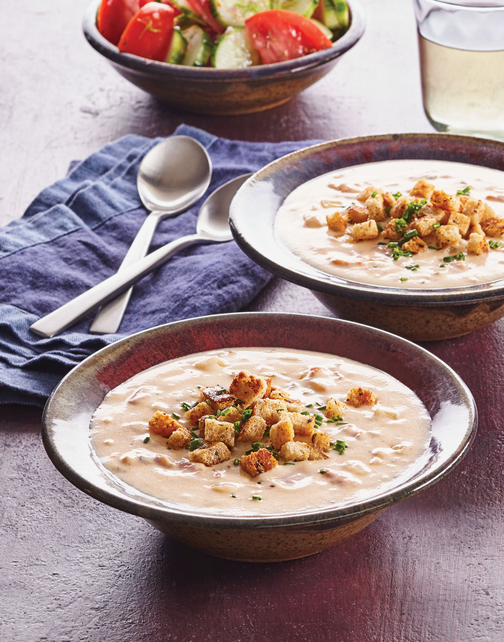 Cheesy Onion Soup with Rye Croutons