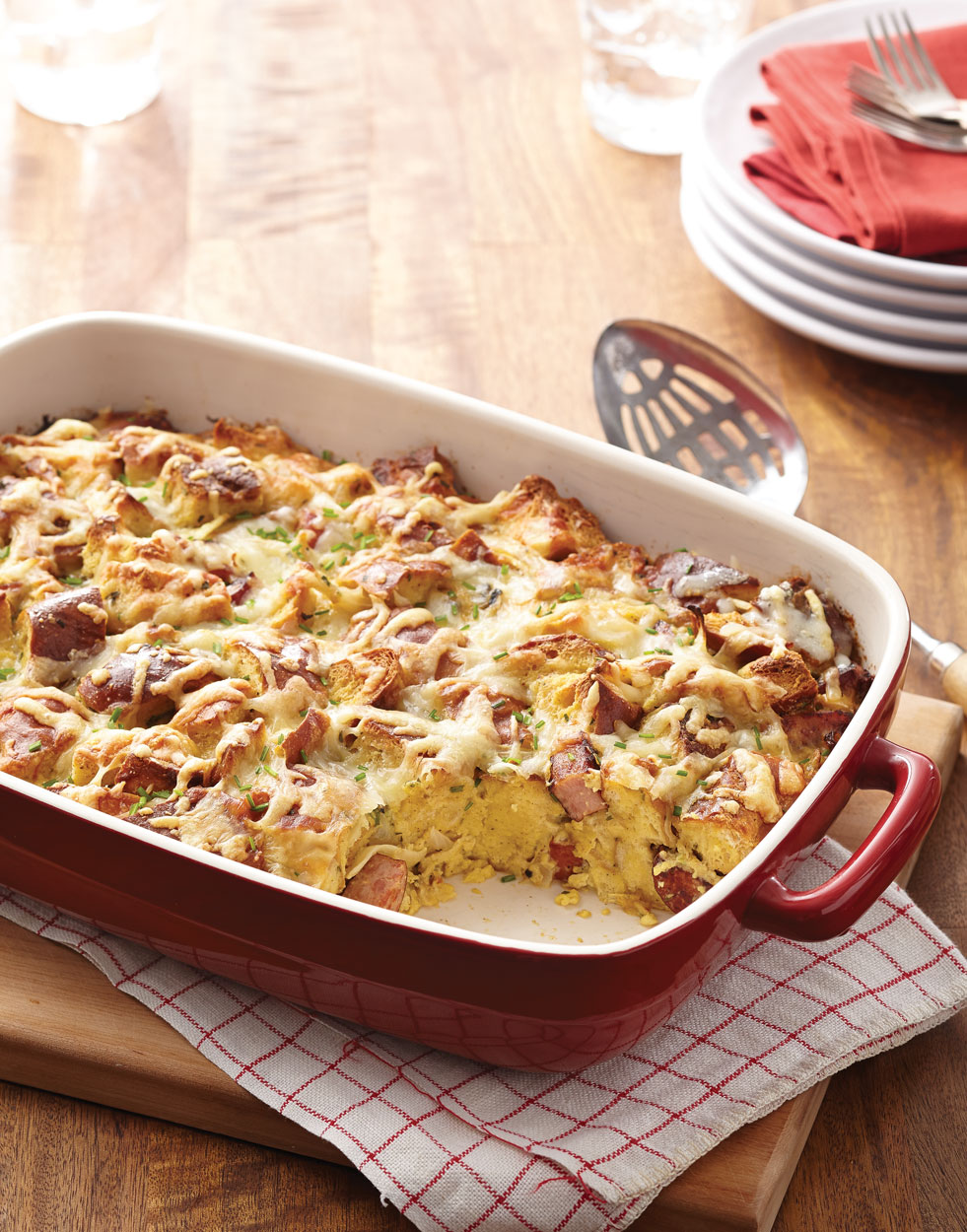 Kielbasa & Pretzel Breakfast Bake