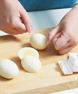 Cutting Hard-Boiled Eggs with Floss