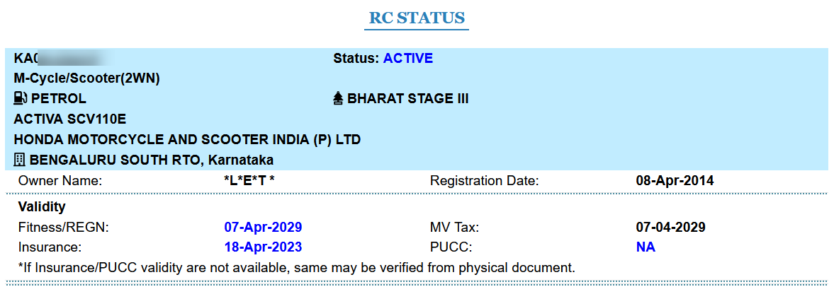 rto vehicle tracking by number plate