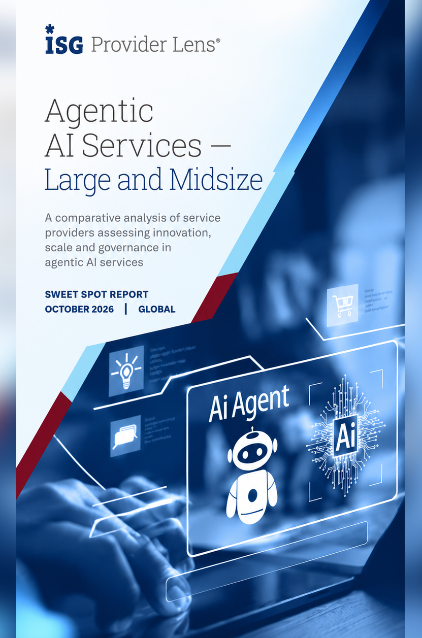 Cover of the ISG Provider Lens Agentic AI Services, Large and Midsize Sweet Spot report, October 2026