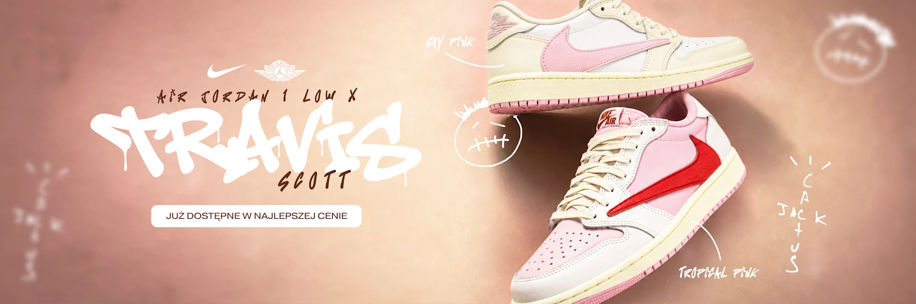 Baner Travis Scott x Air Jordan Pink