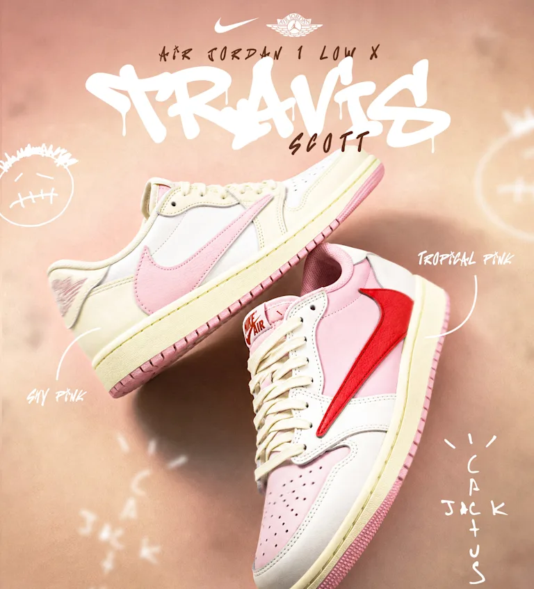 Baner Travis Scott x Air Jordan Pink