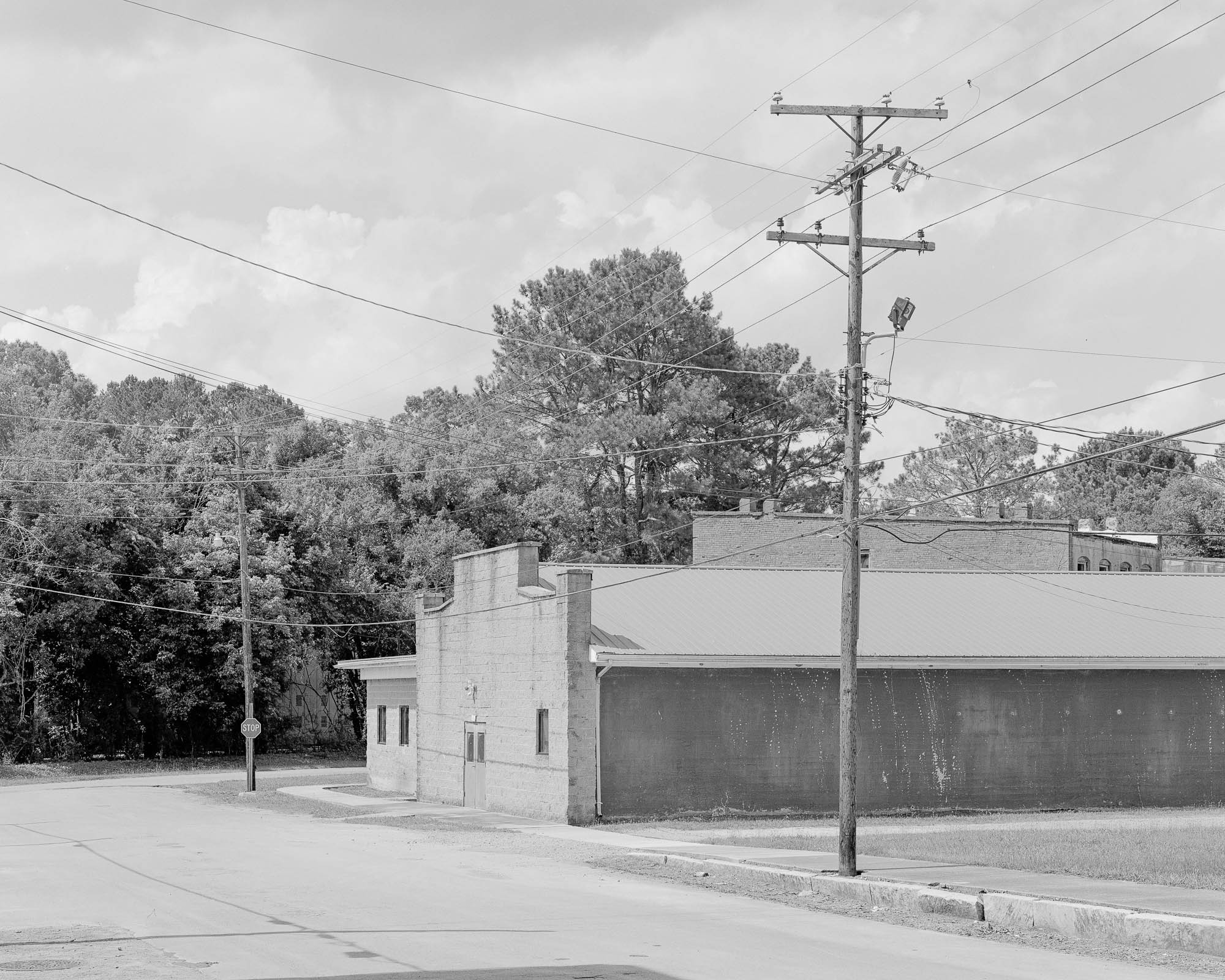empty street with abandoned building