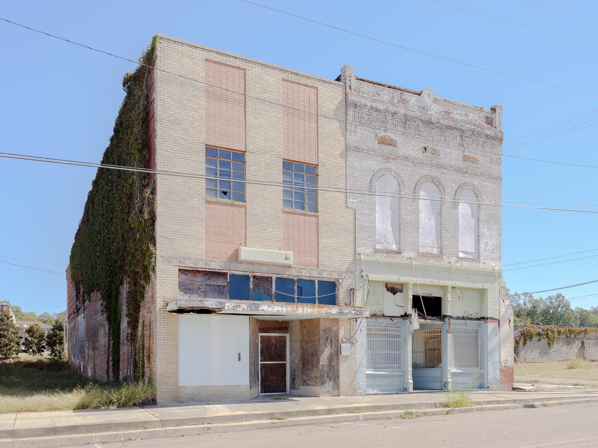 abandoned row buildings
