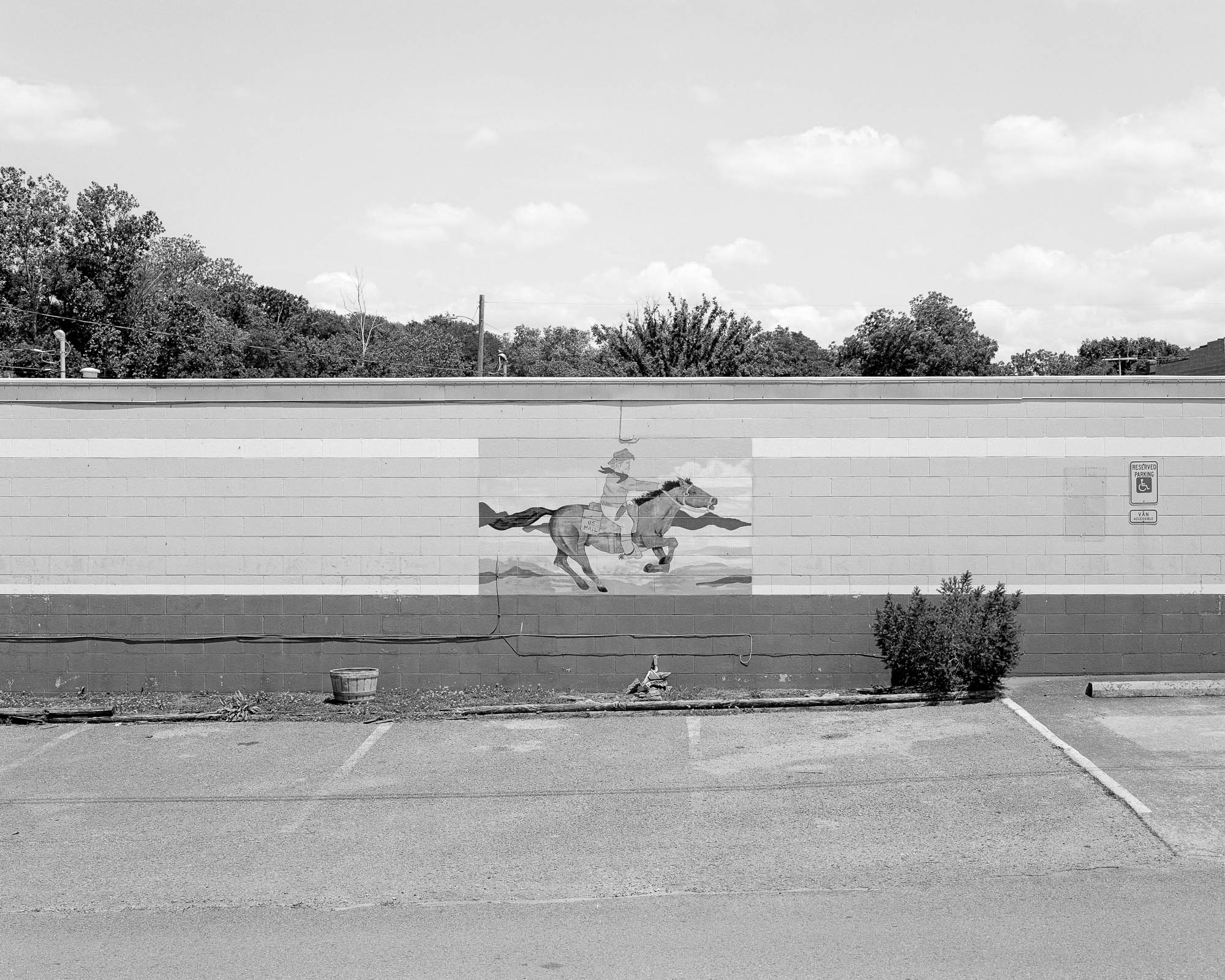 pony express mural on post office