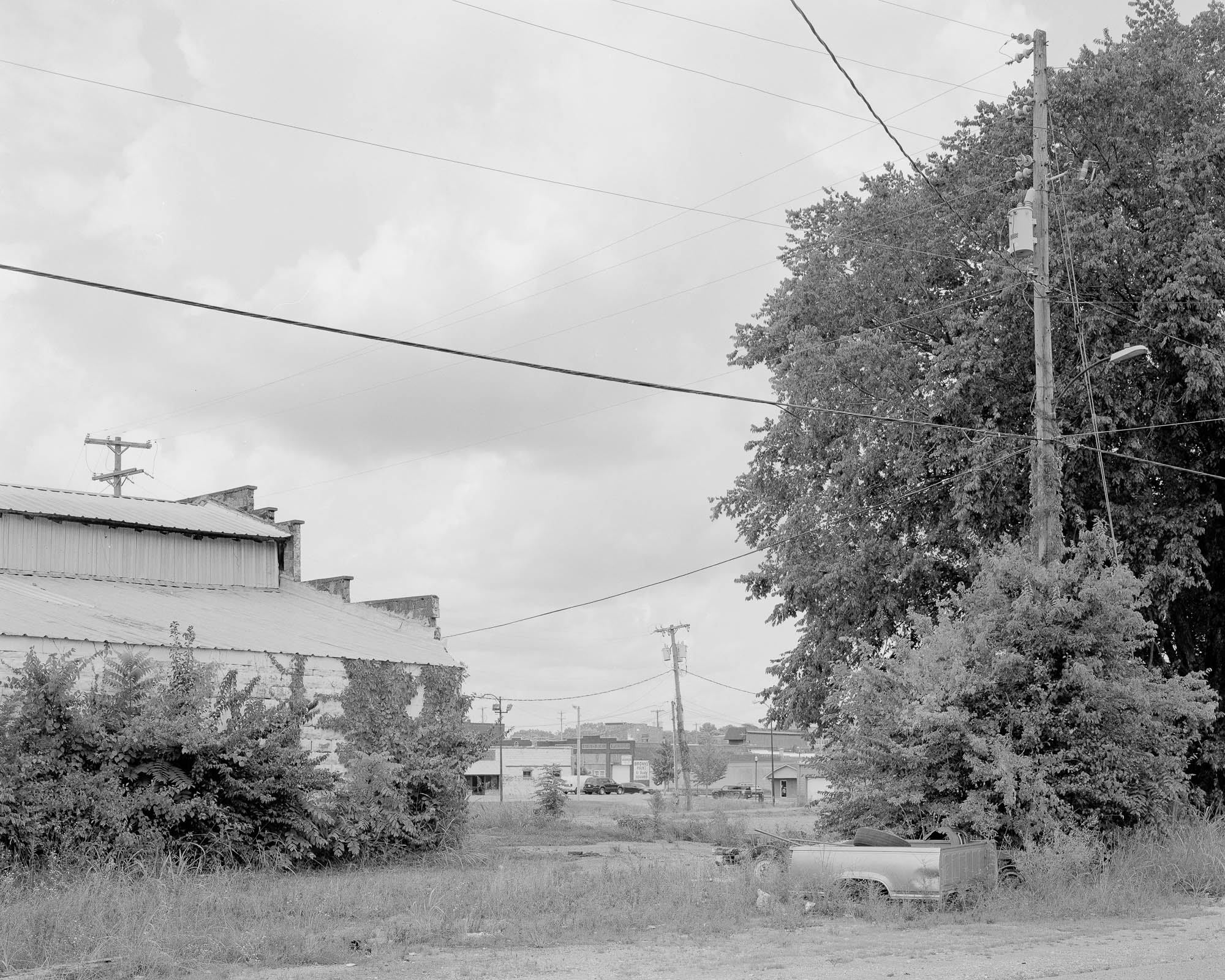 pickup truck bed on side of road