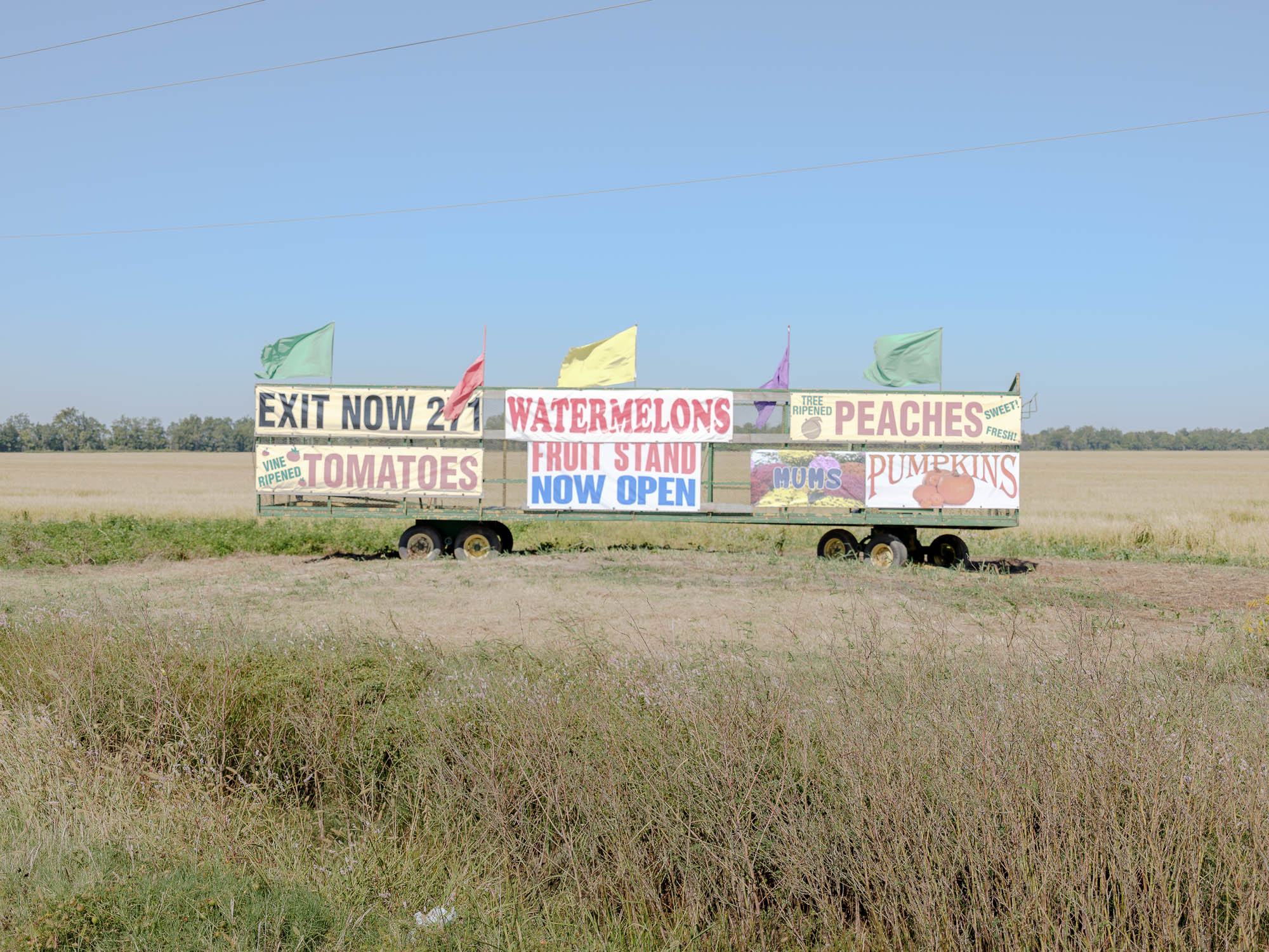 trailer with signs on it