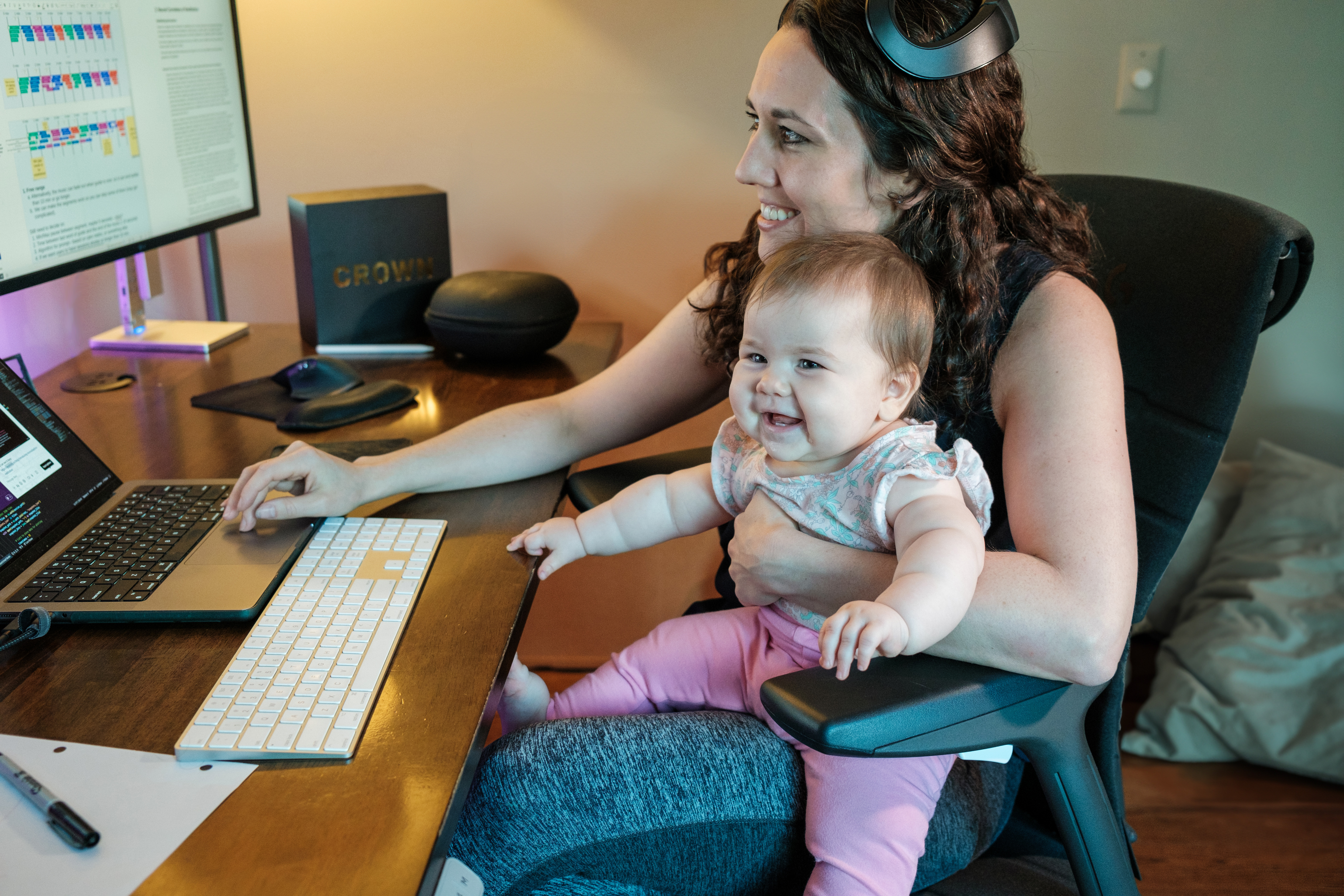 Emily working with Izzy