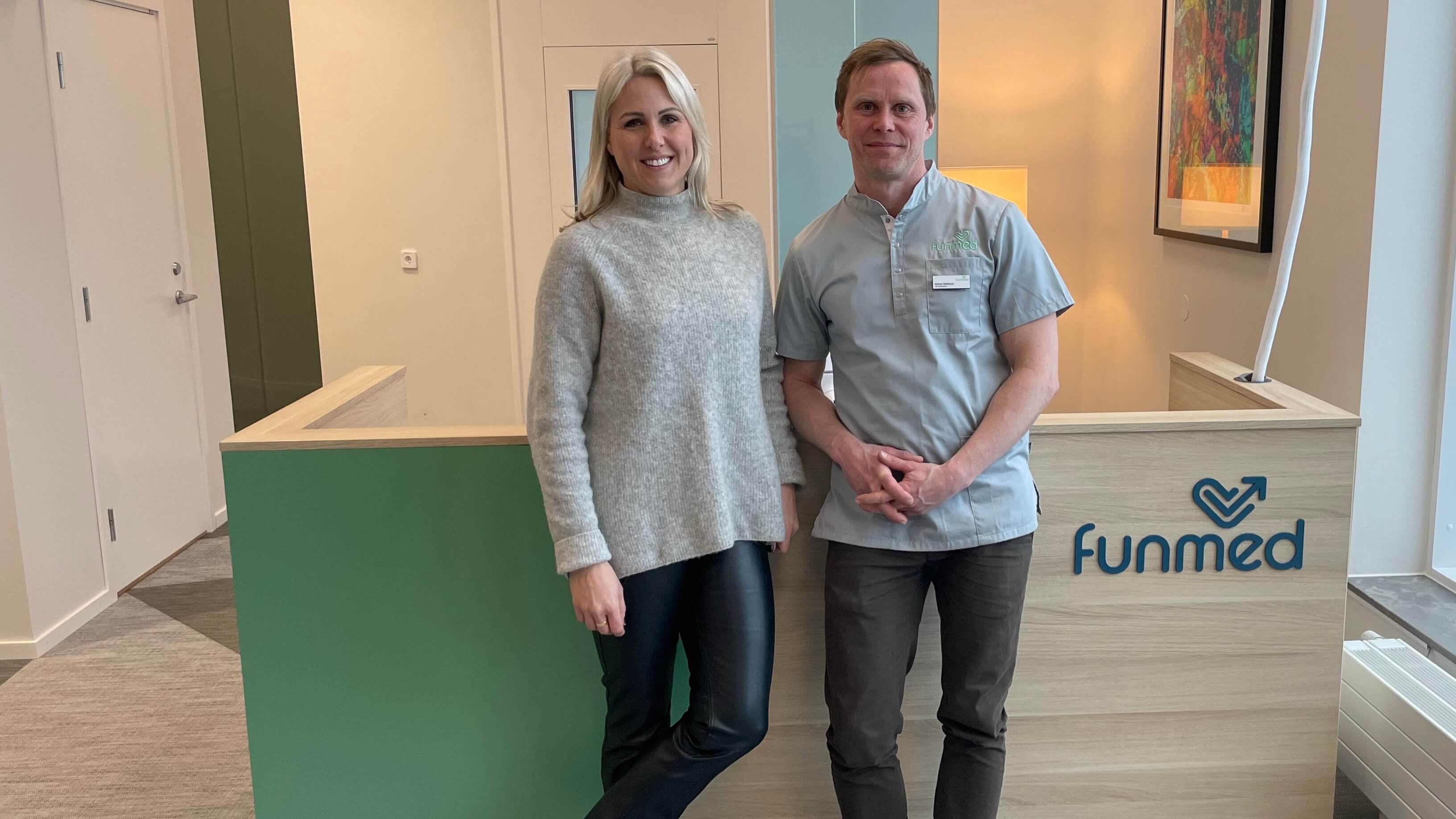 Matteo Mellquist, hälsocoach på Funmed och Lina Johansson, vd för Learning to Sleep