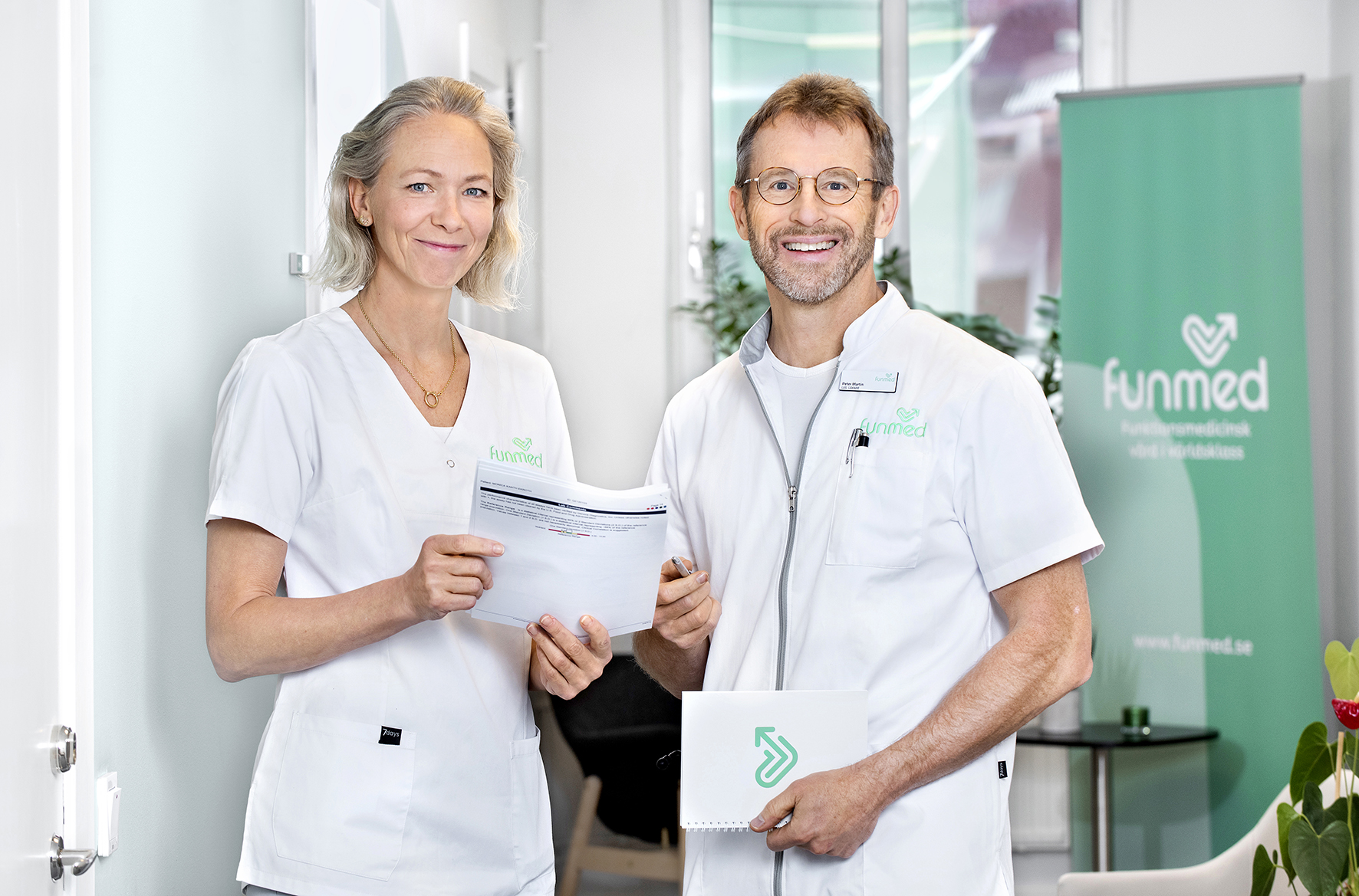 Leg. läkare Peter Martin och leg. läkare Jannike Fernström på Funmed kliniken i Göteborg