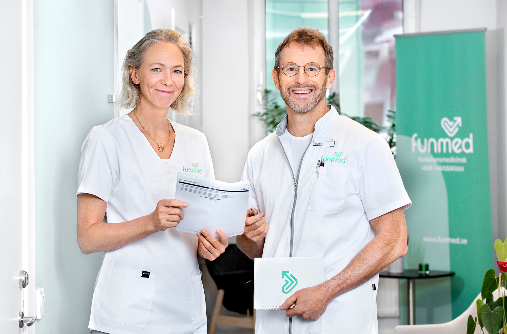 Leg. läkare Peter Martin och leg. läkare Jannike Fernström på Funmed kliniken i Göteborg