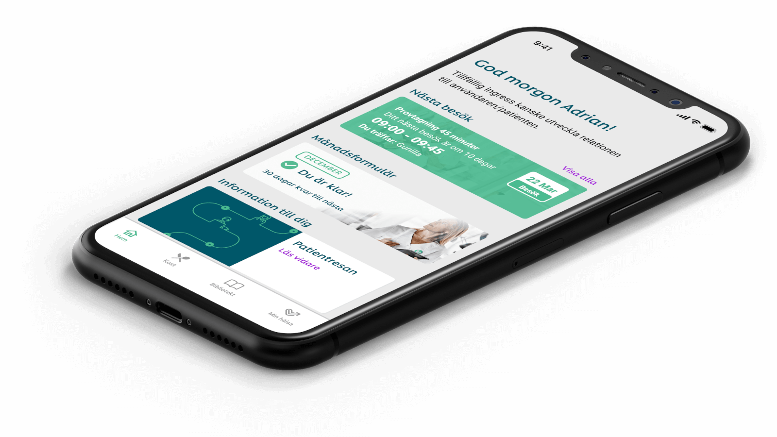 Funmeds app liggande