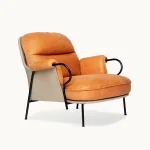 Lyra Armchairs Chaise lounge in COGNAC