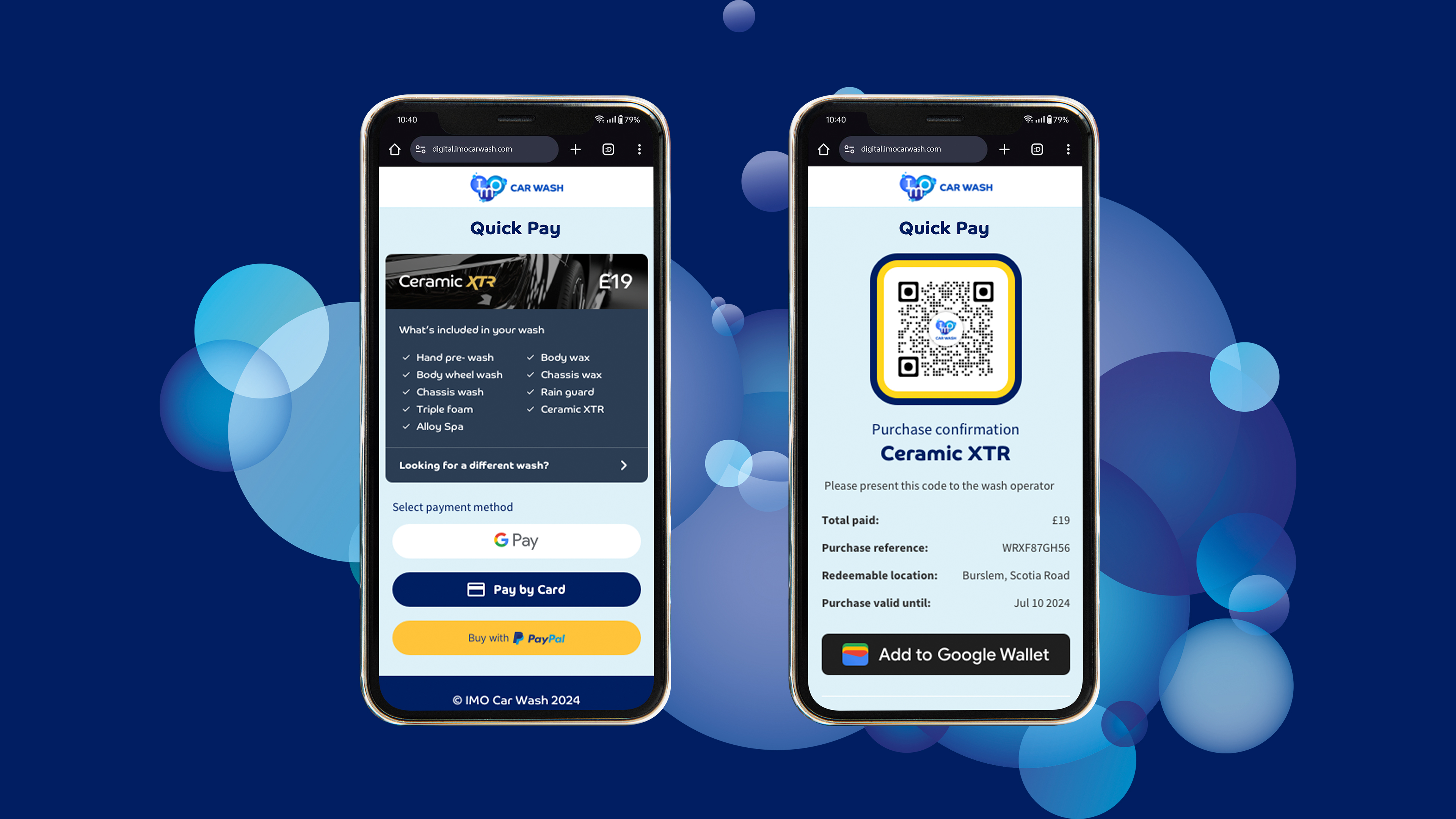 Quick Pay UI phone screenshots