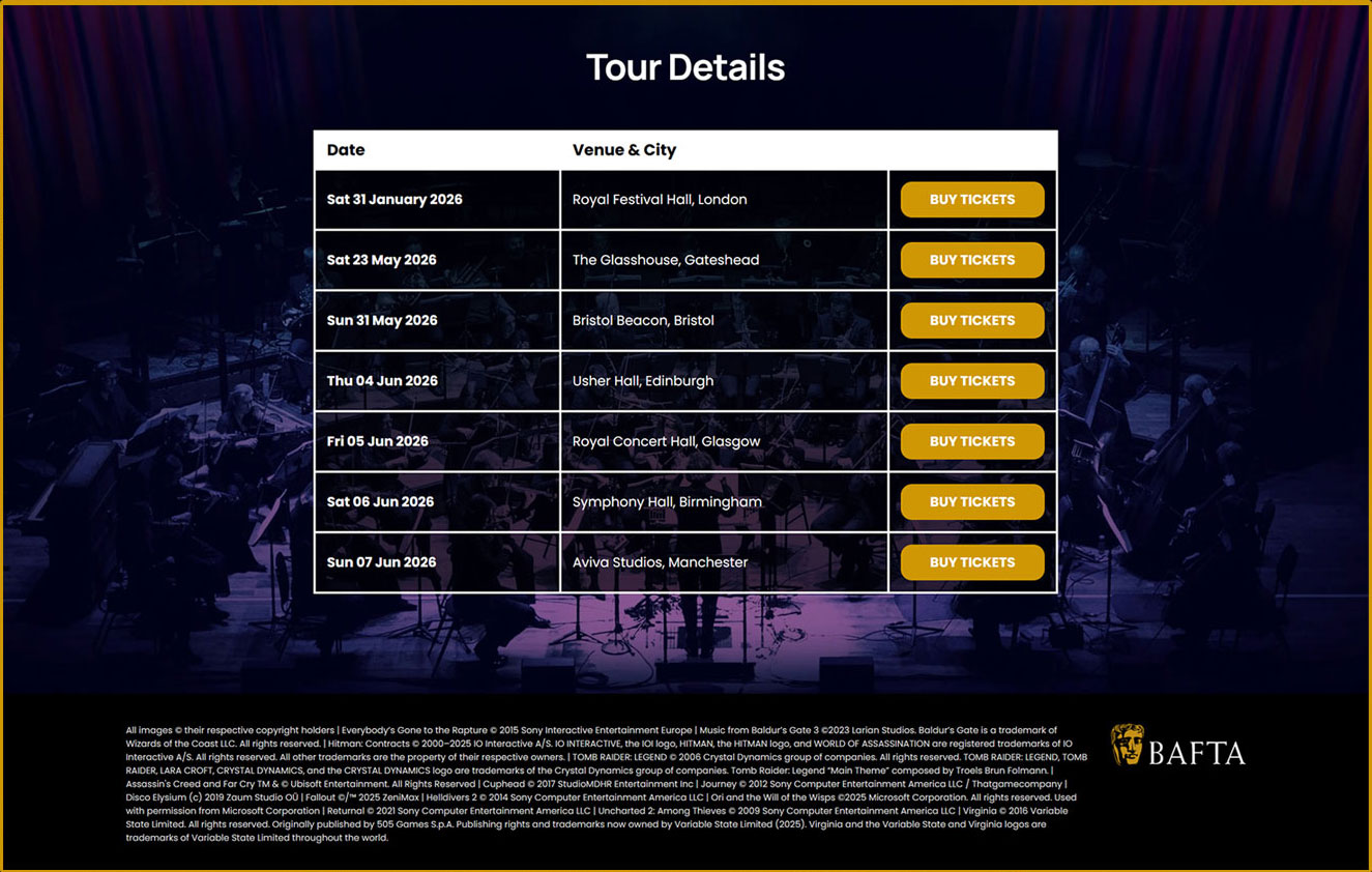 BAFTA Games In Concert Screenshot