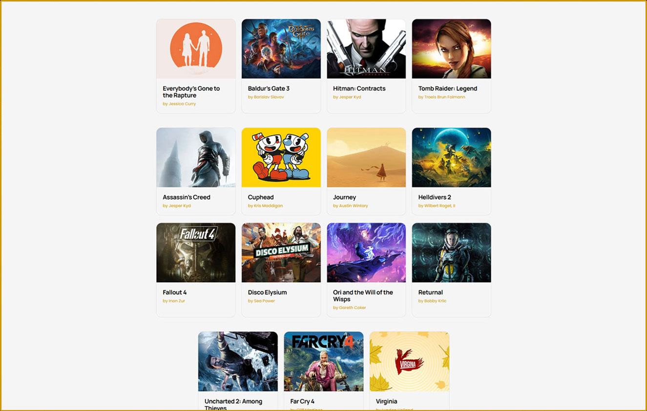 BAFTA Games In Concert Website Screenshot