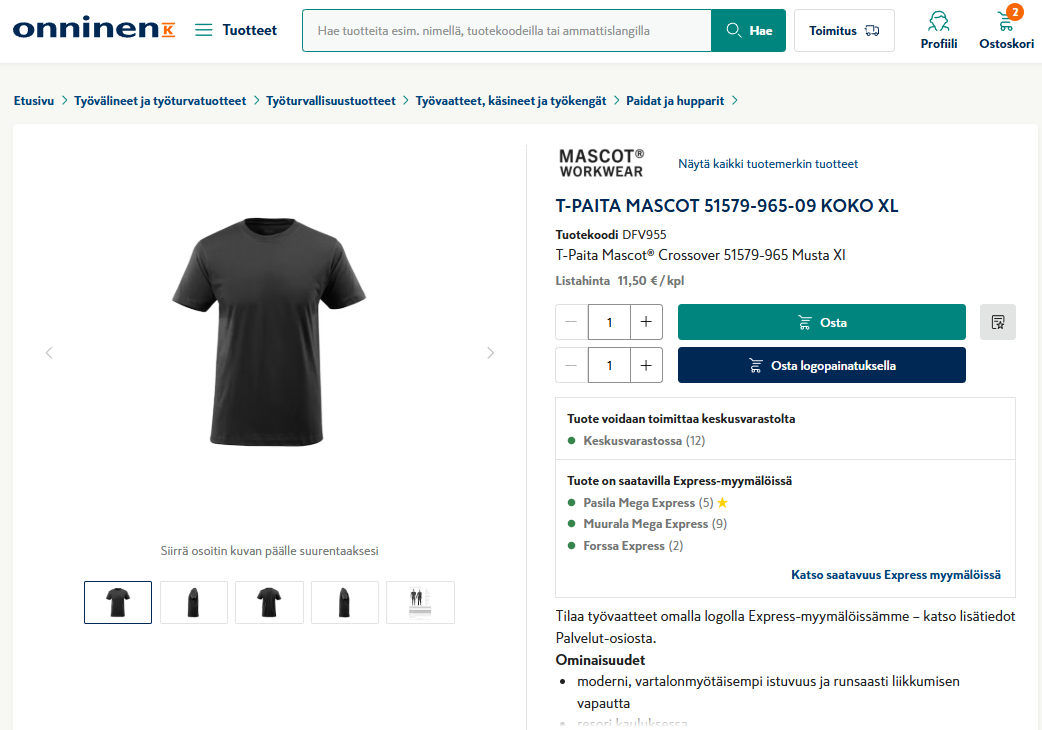 Kuvabanneri - Uutta verkkokaupassa -sivulle - Työvaatepainatus 1