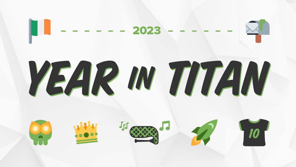 Year in Titan 2023 Hero Image with emojis