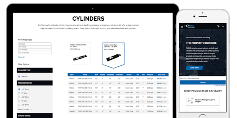 FORCE America website desktop and mobile screenshots