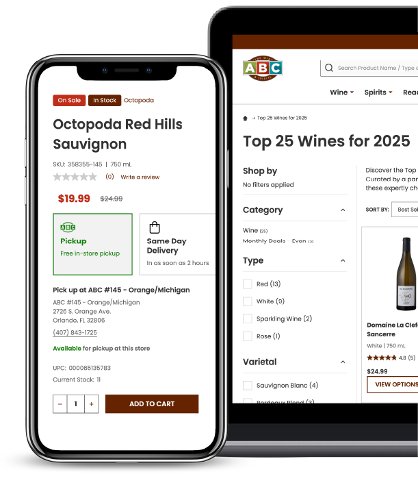 ABC Fine Wines Mobile Experience Example