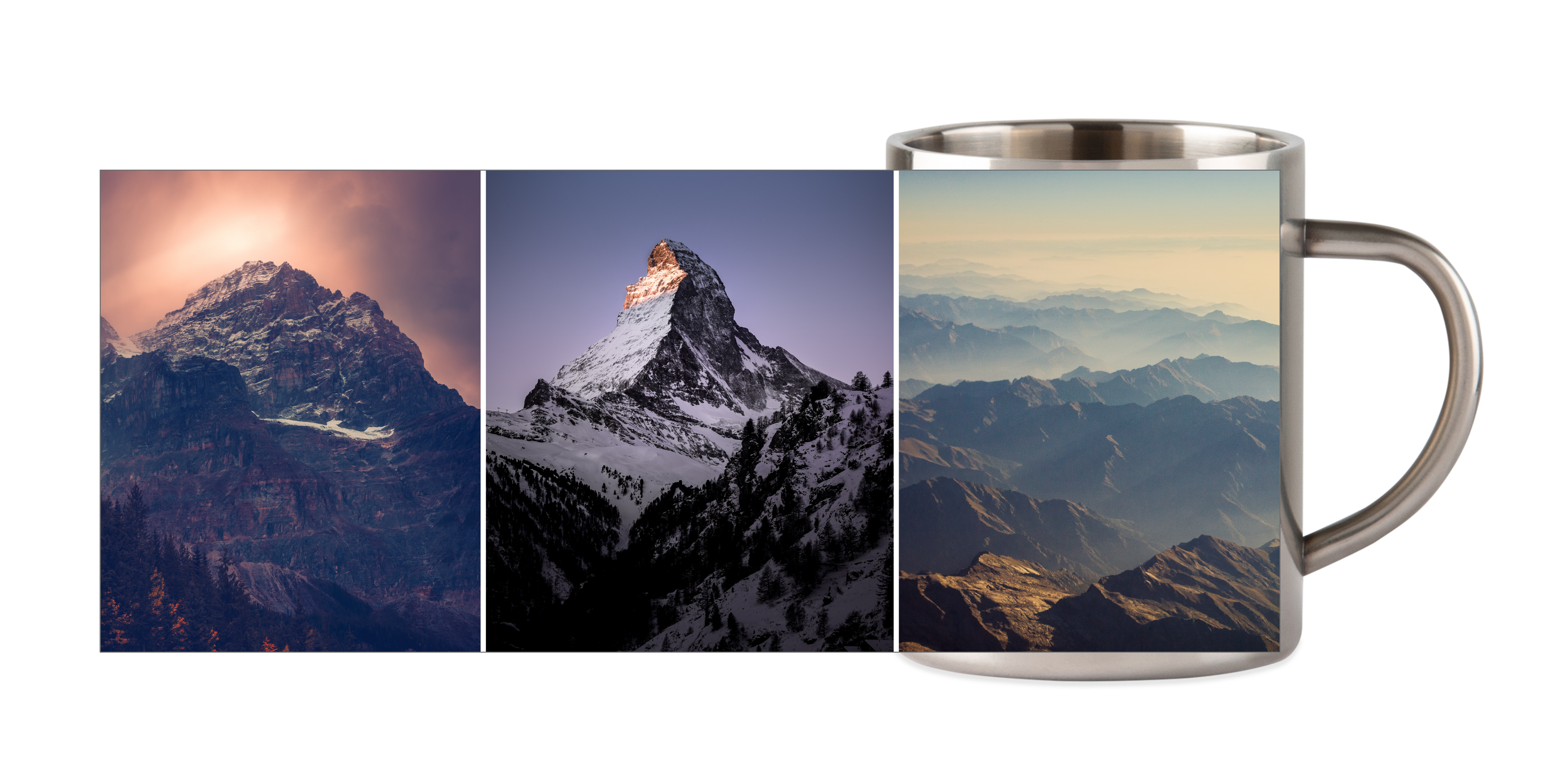 3 Bilder - Fototasse (Stahl)