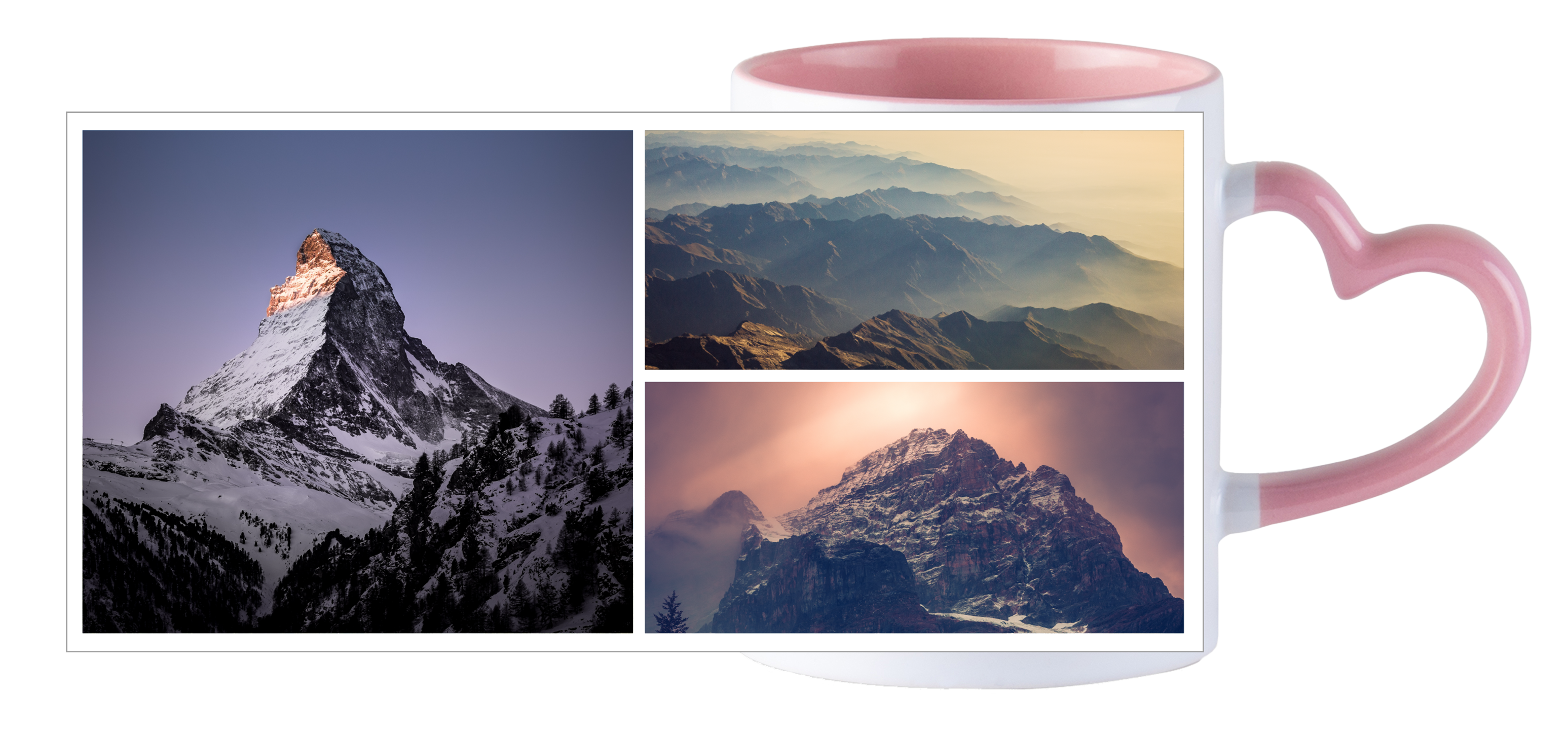 3 Bilder - Herztasse Pink