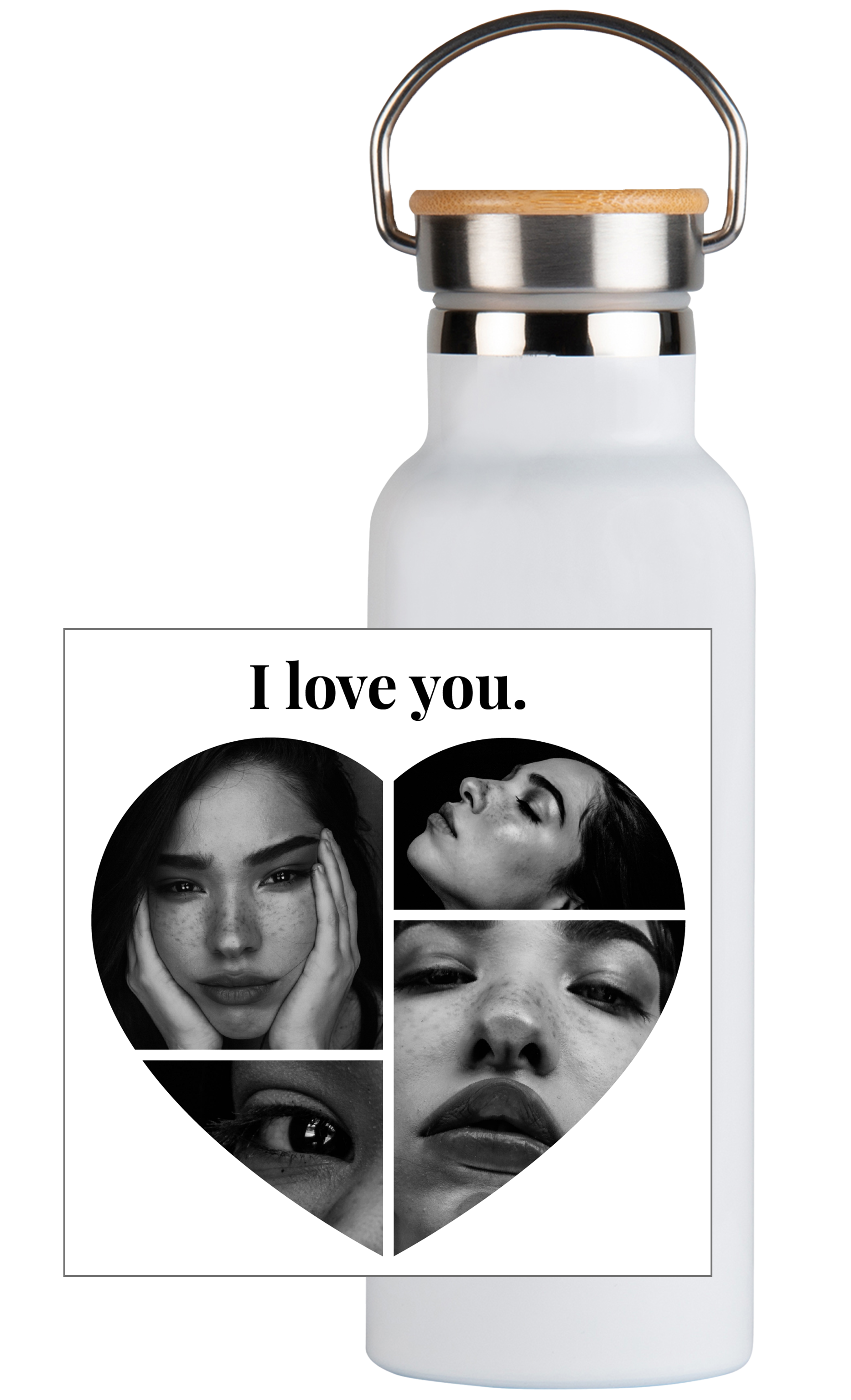 Collage de cœurs - Bouteille thermos