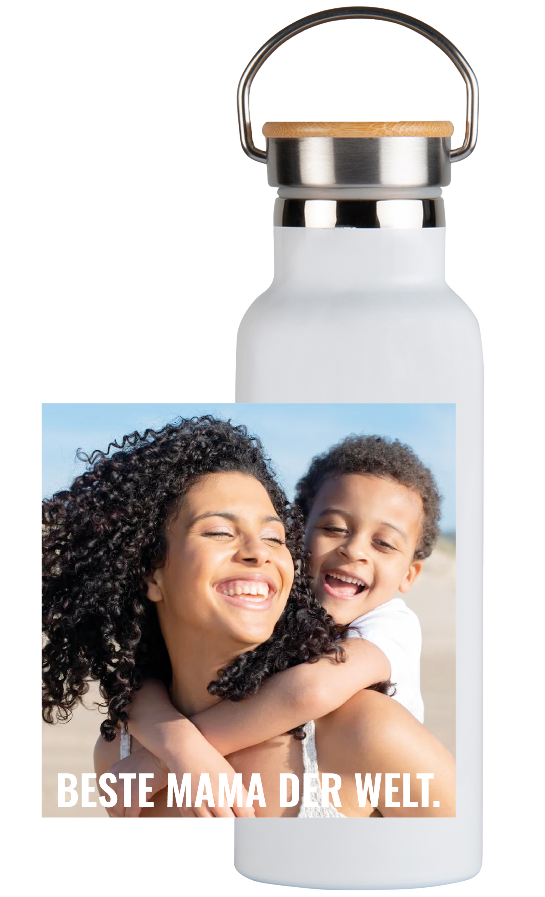 Image avec texte blanc - Bouteille thermos