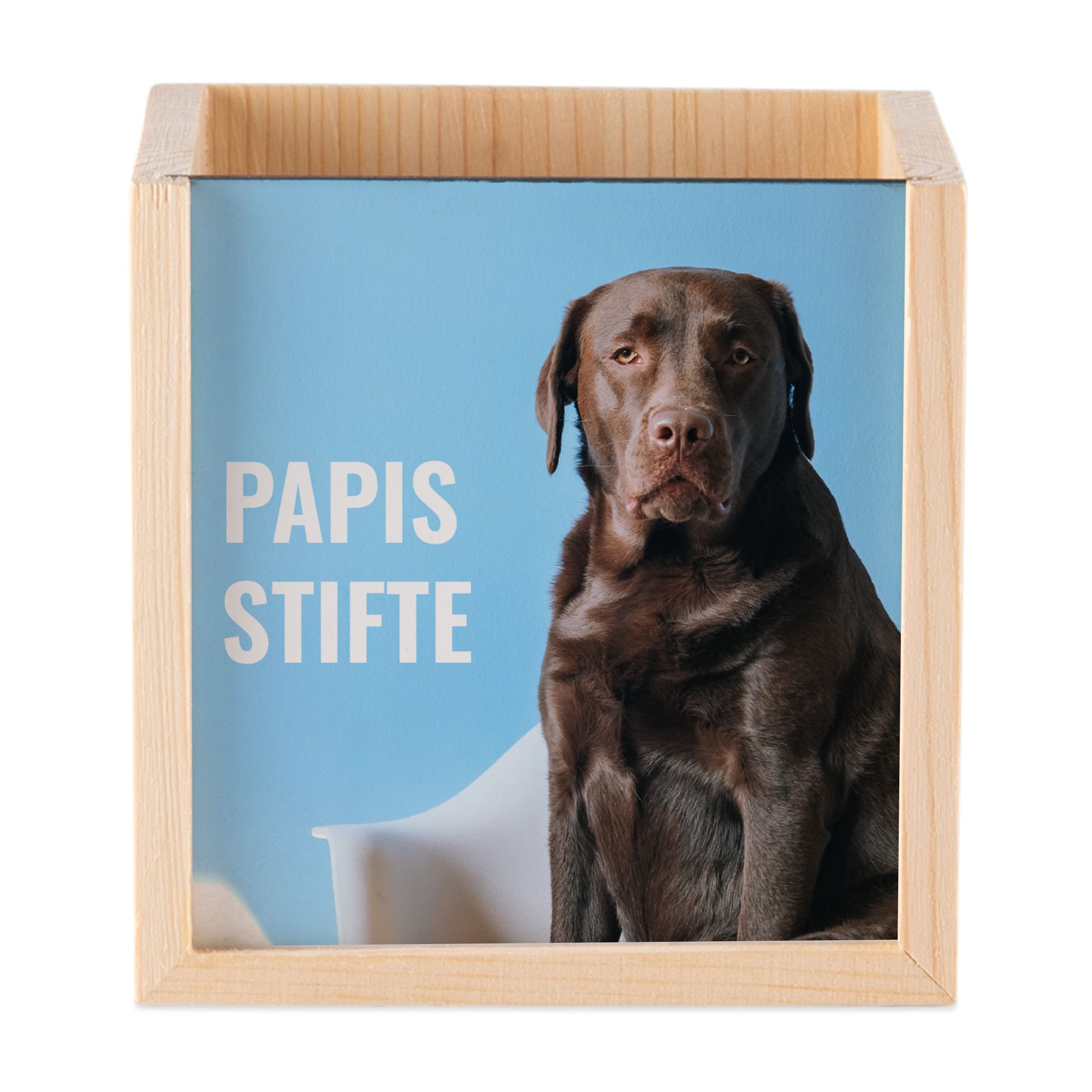 Image avec texte blanc - Porte-stylo