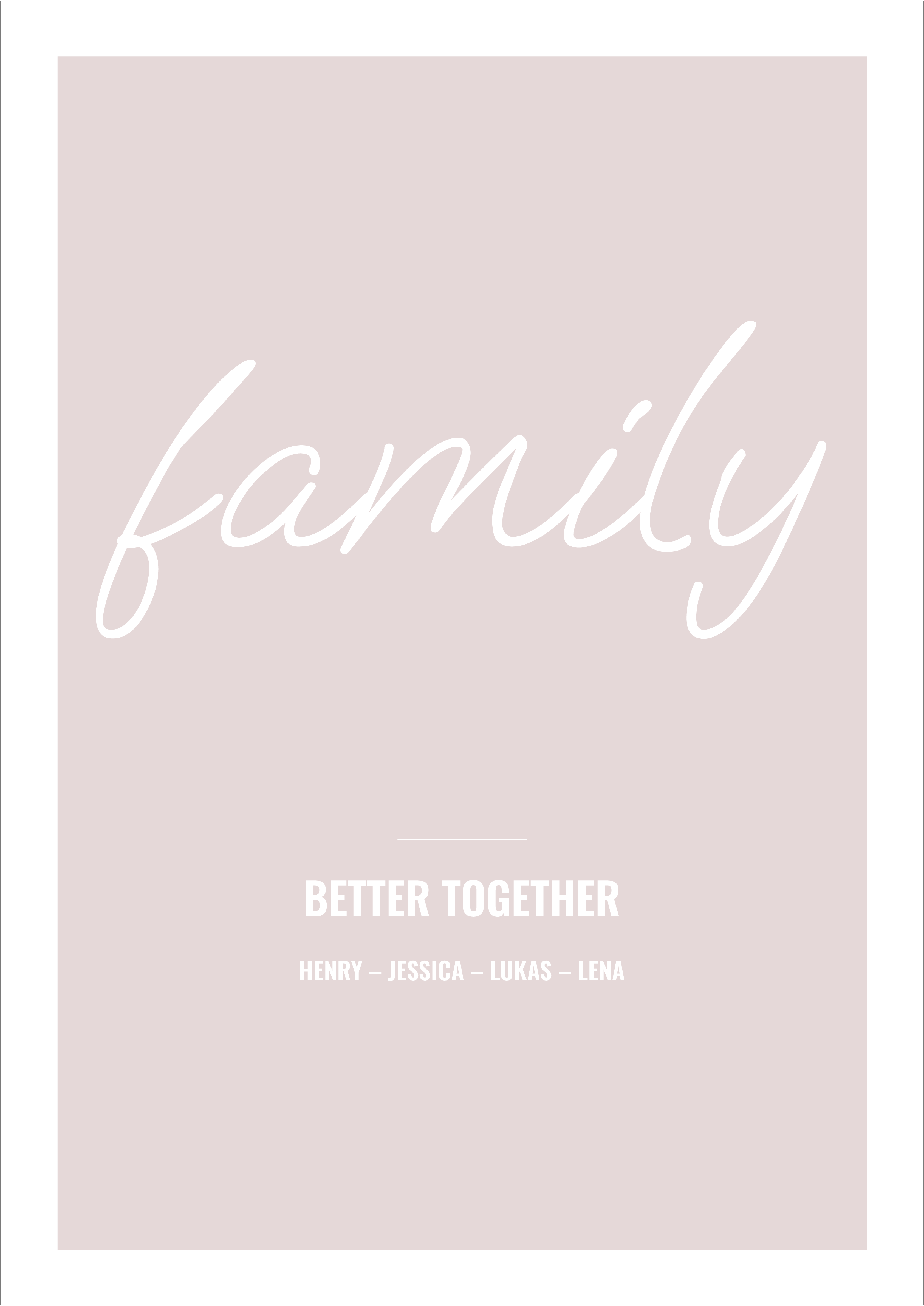 Family Beige - Dates&Names Poster