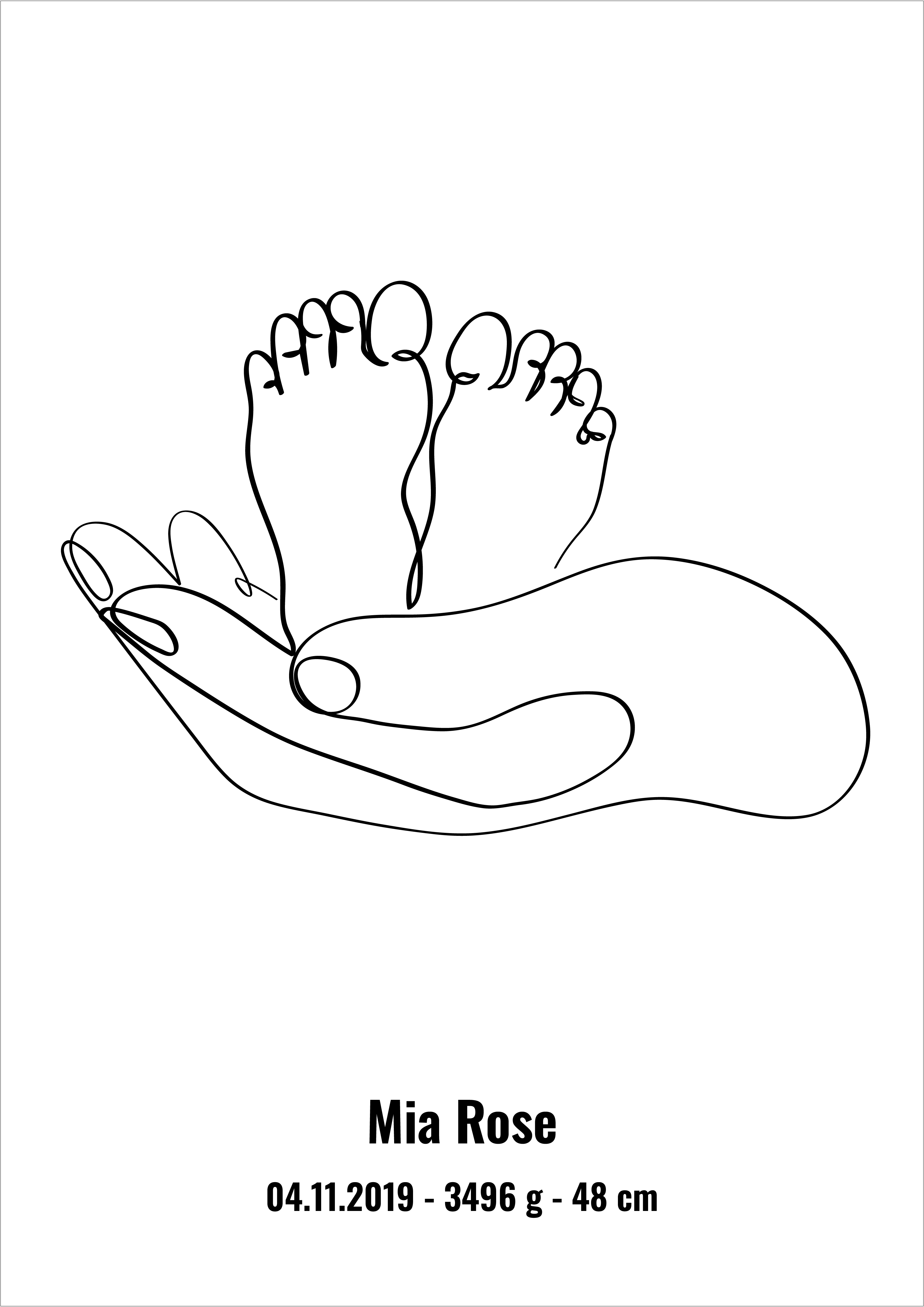 Baby Feet - Lineart Poster