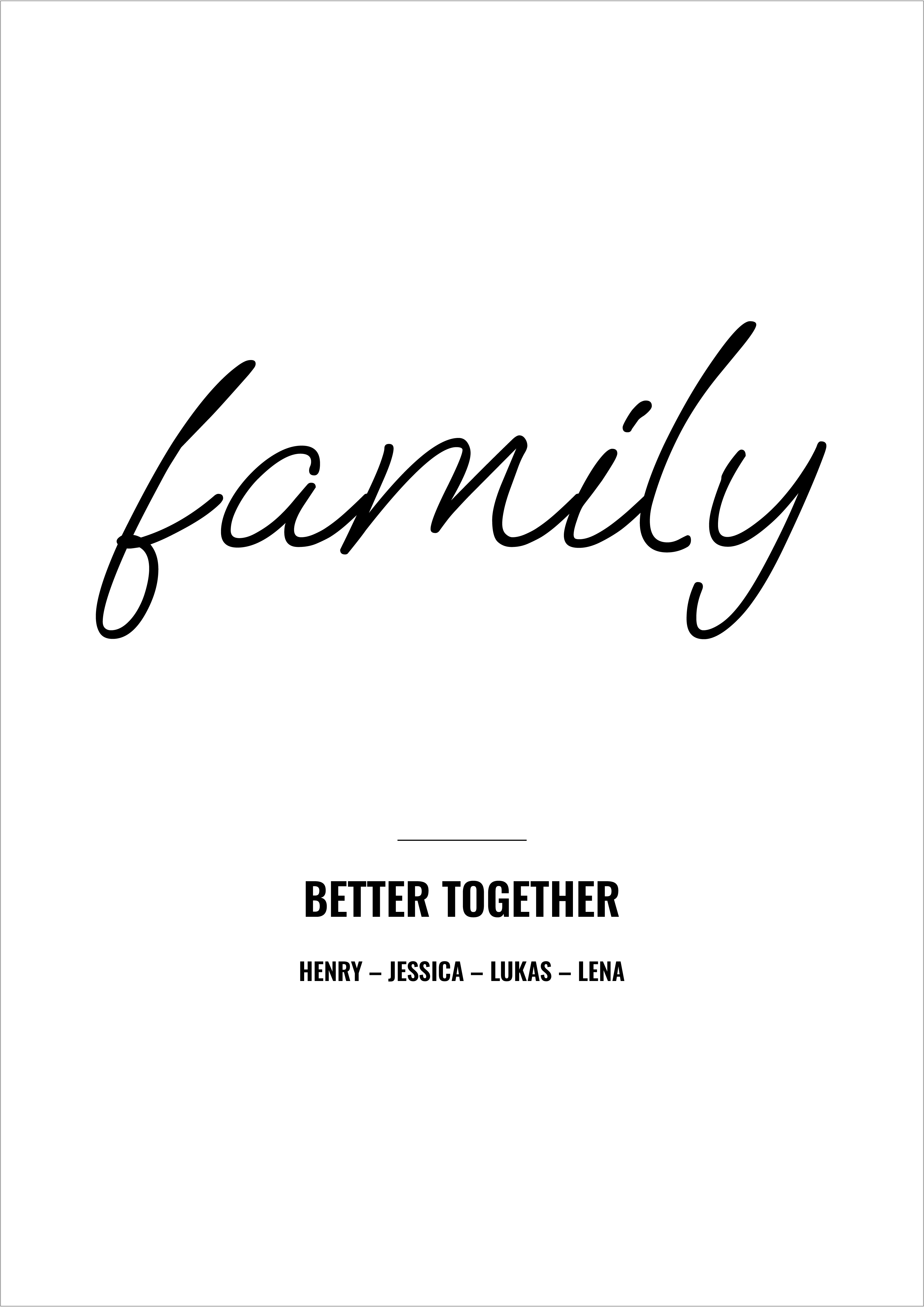 Family White- Dates&Names Poster