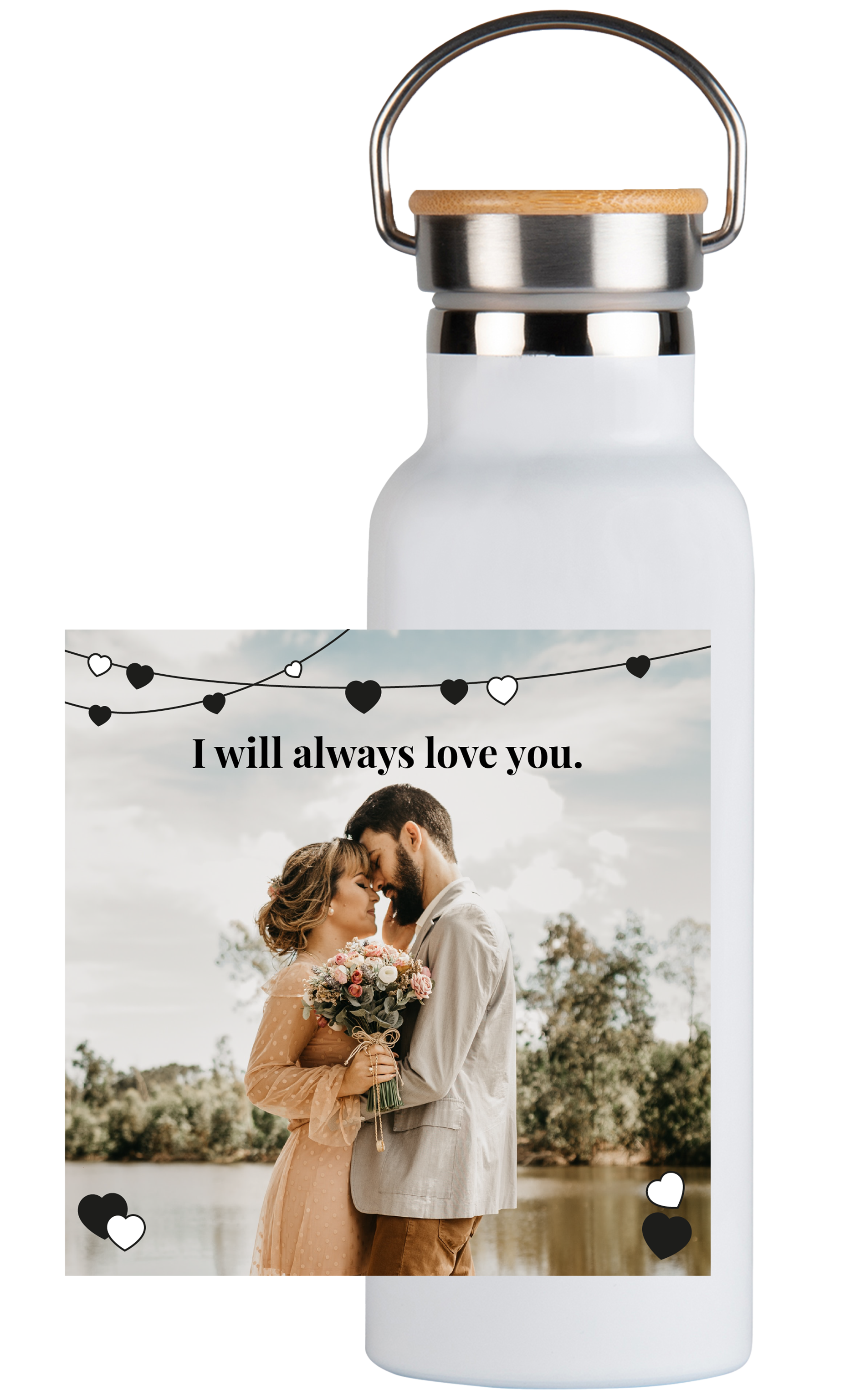 Image avec des coeurs - Bouteille thermos