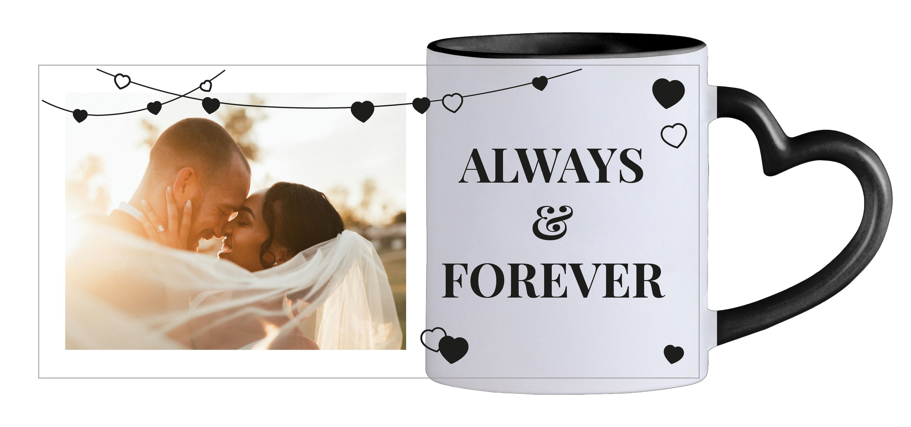Tableau avec coeurs 1 - Tasse coeur noir