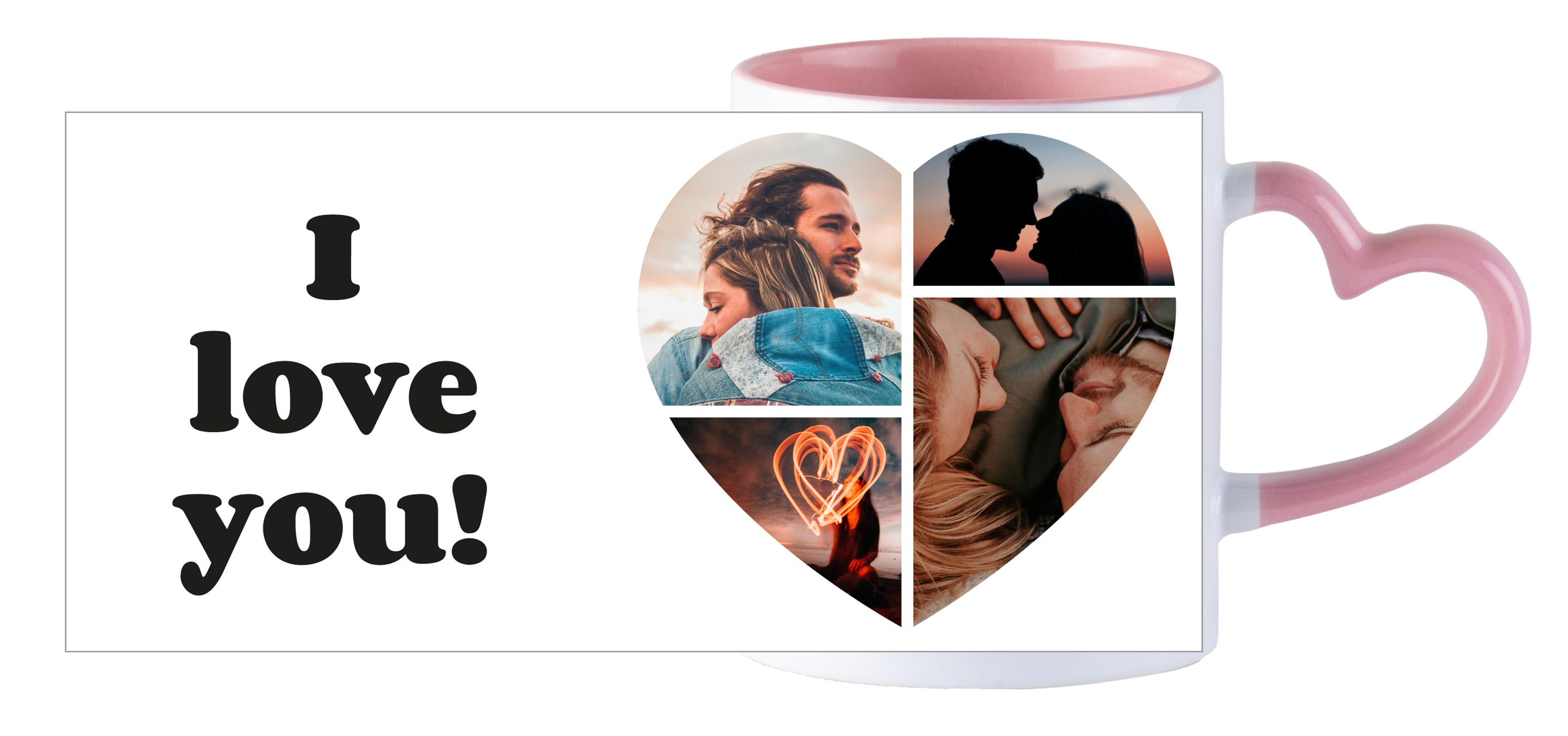 Herz Collage - Herztasse Pink