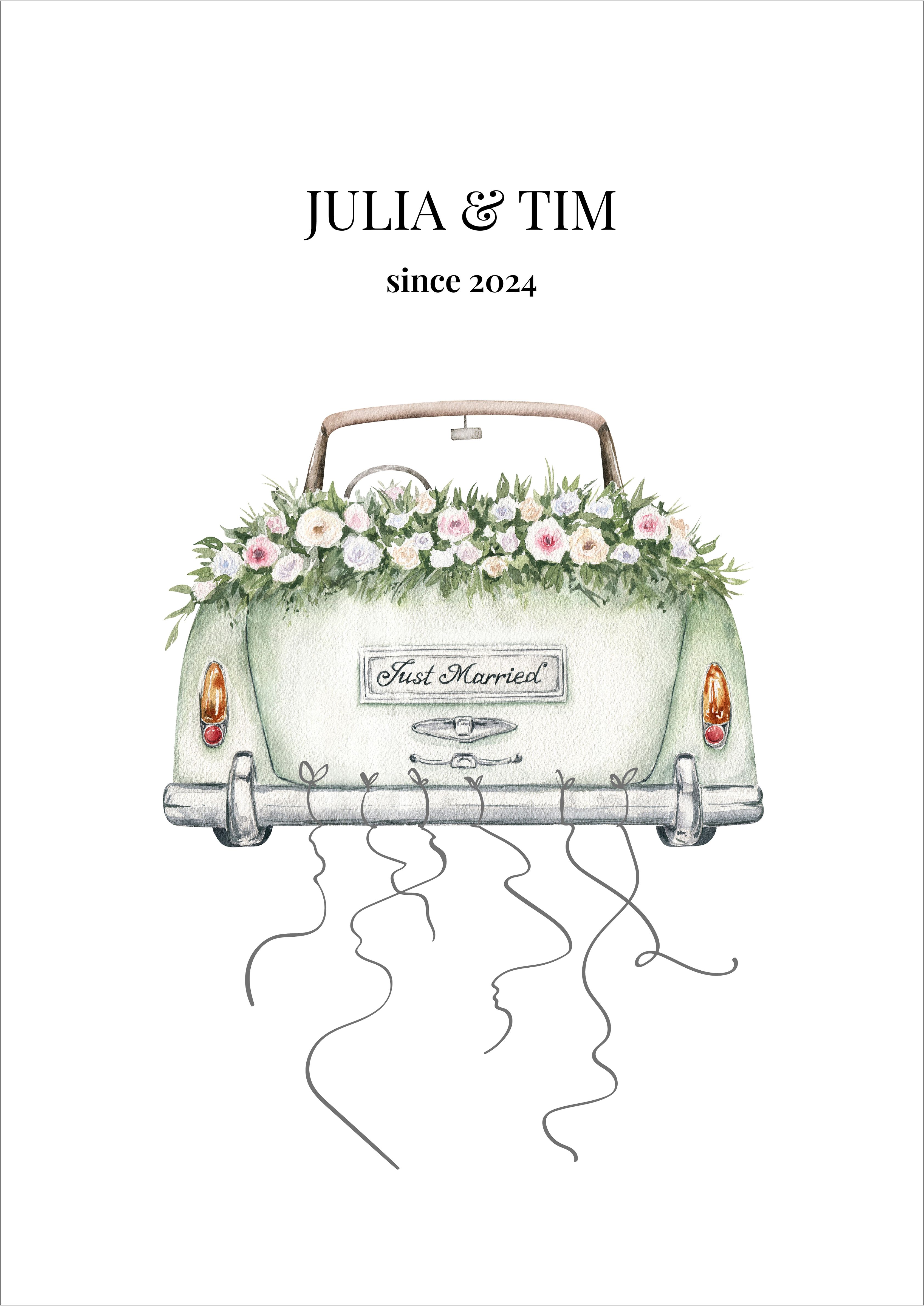 Hochzeitsposter | Bild mit schwarzem Text