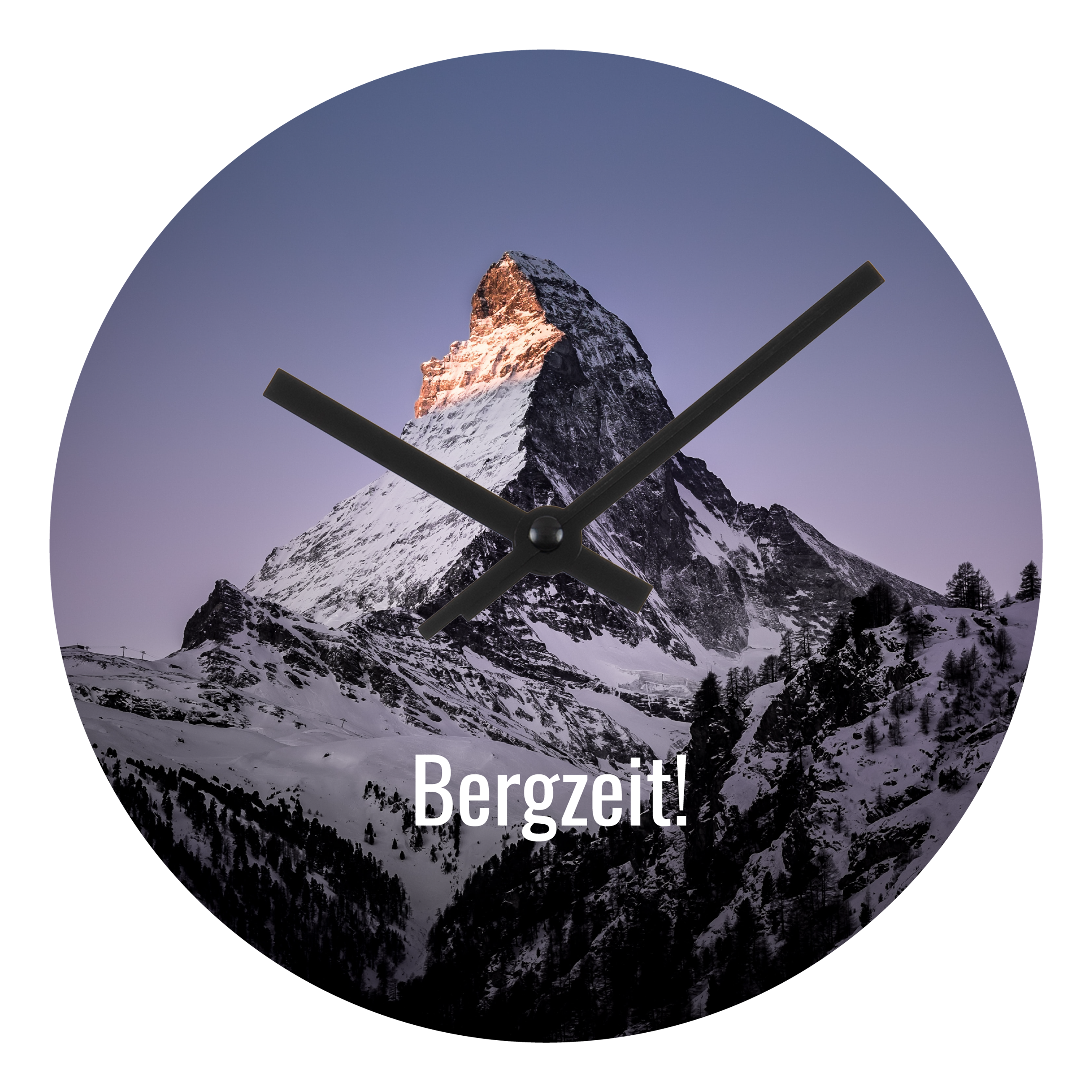 Image et texte - Horloge en bois