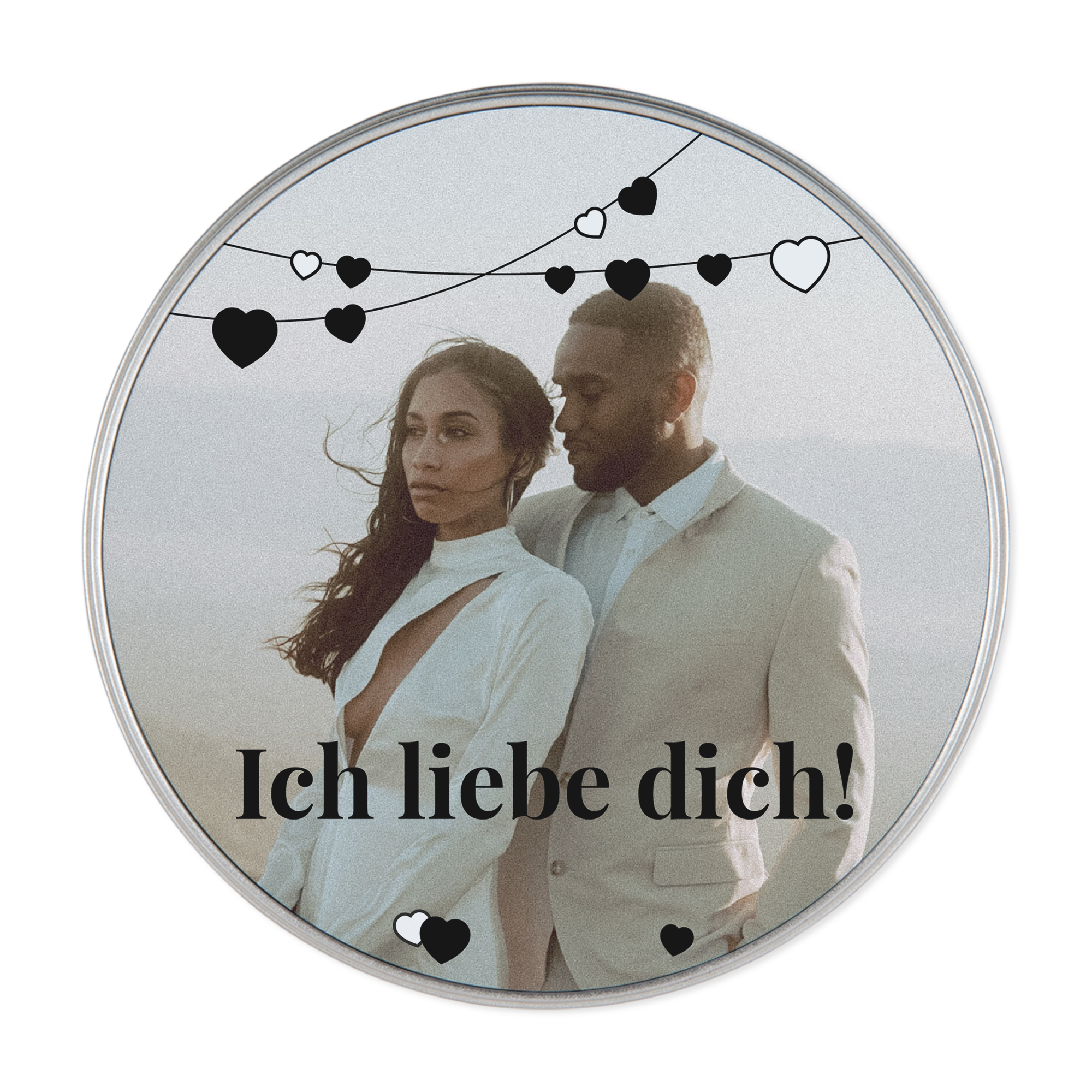 Bild mit Herzen - Keksdose (rund)