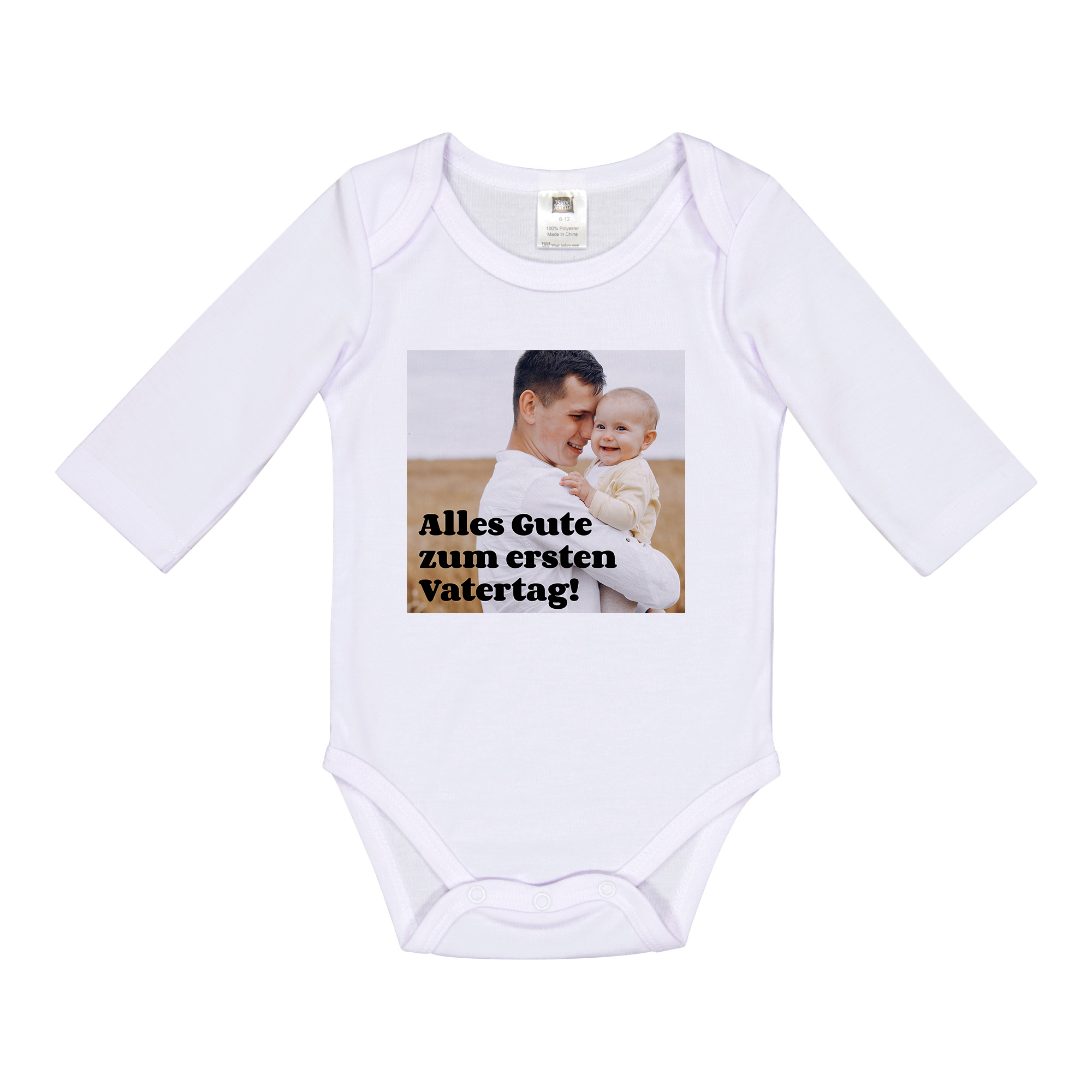 Babybody (3-6M) | Bild mit schwarzem Text