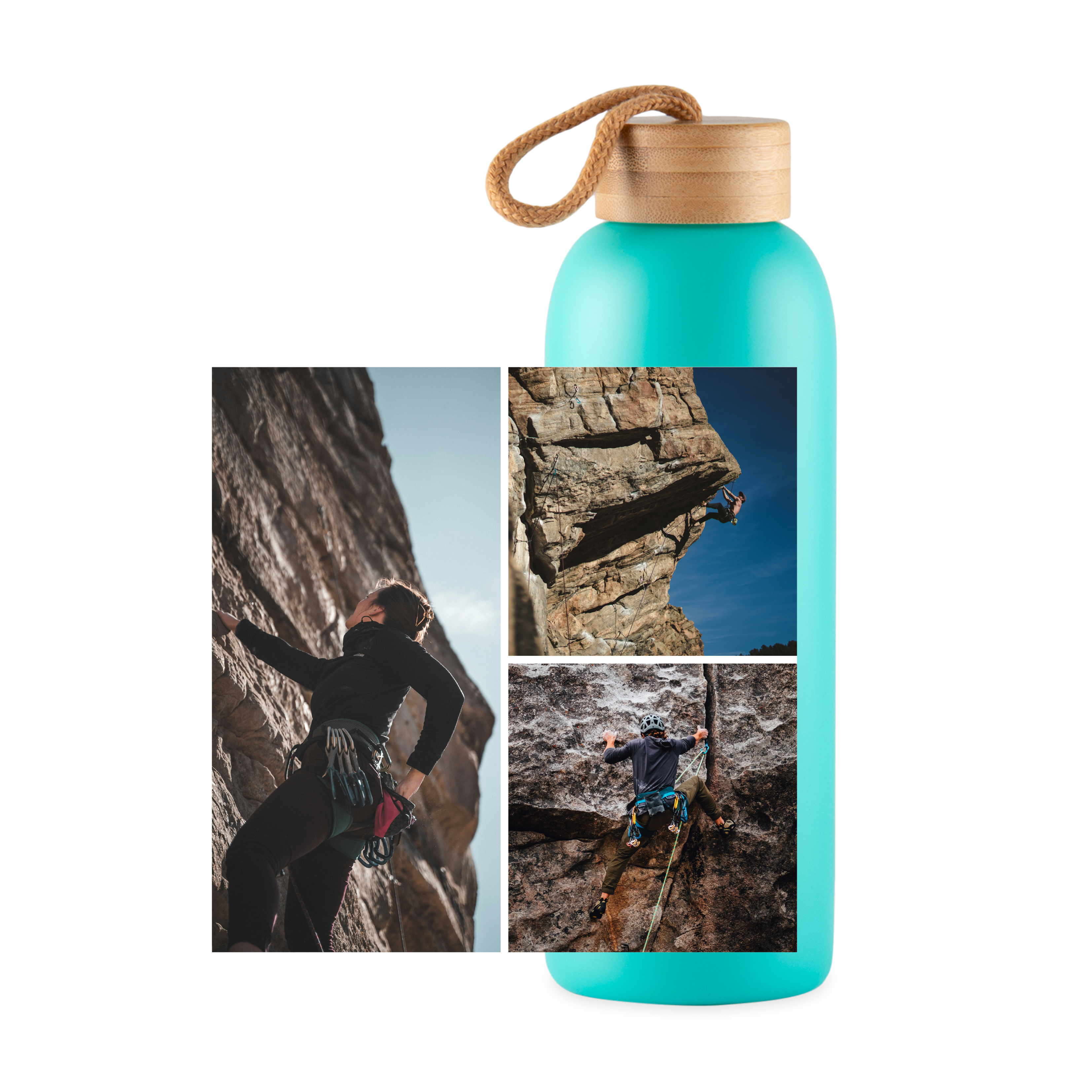 3 Bilder - Trinkflasche (türkis)